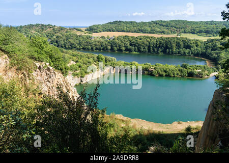 Bornholm, péninsule Hammaren, carrière, Opale et marteau lake Banque D'Images