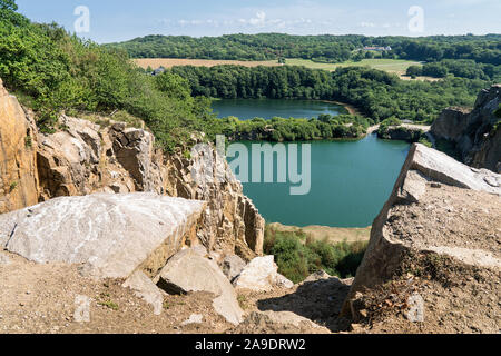 Bornholm, péninsule Hammaren, carrière, Opale et marteau lake Banque D'Images