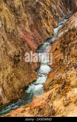 USA, Wyoming, Yellowstone National Park, Grand Canyon de la Yellowstone, vue de l'Inspiration Point Banque D'Images