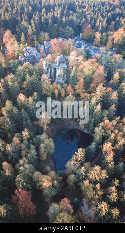 Allemagne, Saxe, arbres aux couleurs automnales, Greifensteine Banque D'Images