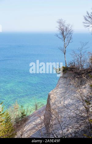 L'Europe, Danemark, Møn. Vue de la craie (roches de Møns Klint) sur la mer Baltique (ici crashed ème magasin Taler en 2007). Banque D'Images