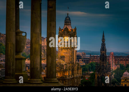 L'Europe, la Grande-Bretagne, l'Écosse, Édimbourg, lookout, Caltone Hill, hotel, Balmoral, tour Banque D'Images