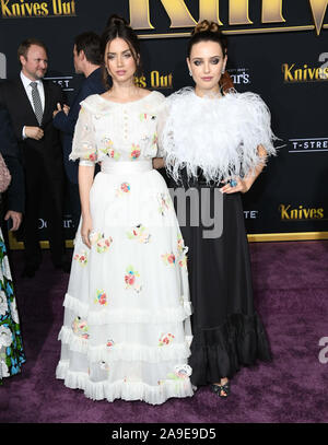 14 novembre 2019, Westwood, Californie, États-Unis : 14 novembre 2019 - Westwood, Californie - Ana de Armas, Katherine Langford. Première de Knives Out à Los Angeles au Regency Village Theater. Crédit photo : Birdie Thompson/AdMedia Banque D'Images