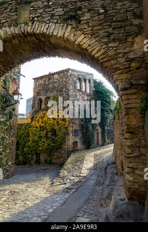 Lane La Roca Ecke hospital à Peratallada Banque D'Images