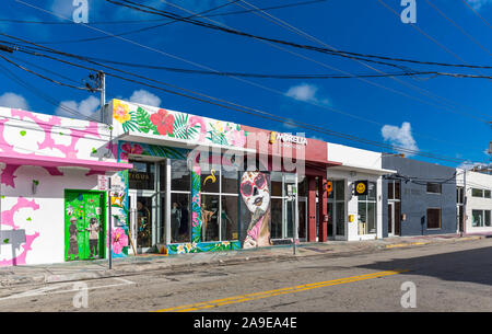 L'Art de rue, art de rue, sorte de Wynwood district, Wynwood, Miami, comté de Miami-Dade, en Floride, aux États-Unis, en Amérique du Nord Banque D'Images