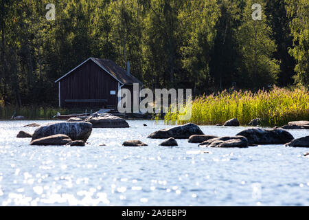 La Finlande, Panike Vargis, Kvarken, cabane de pêcheurs Banque D'Images