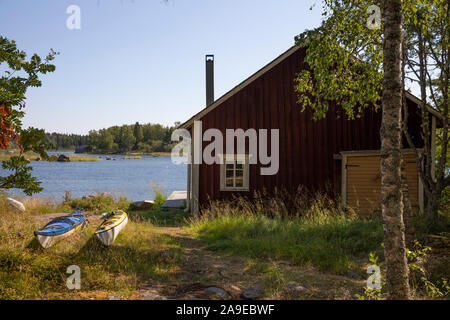 La Finlande, Panike Vargis, Kvarken, cabane de pêcheurs Banque D'Images