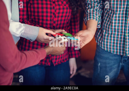 L'équipe entreprises divers problèmes concept puzzle ensemble Banque D'Images