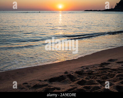 Voyage Corée du Sud - vue du lever du soleil sur la mer du Japon de Deungdae beach à Zibo city Banque D'Images