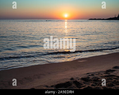 Voyage en Corée - lever du soleil sur la mer du Japon et Deungdae beach à Zibo city Banque D'Images