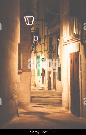 La nuit dans Otranto, Lecce, Pouilles, Italie, Banque D'Images