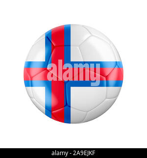Football Soccer ball avec pavillon d'Îles Féroé Banque D'Images