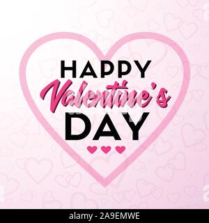 Happy Valentines Day Greeting card Illustration de Vecteur