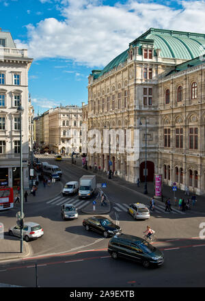 Voir l'Opéra de Vienne (Albertinaplatz, donnant sur la place Albertina). Vienne Banque D'Images