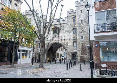 St John's Gate, Clerkenwell - l'ancienne entrée sud de la cité intérieure de Clerkenwell Prieuré, Farringdon, Londres, UK Banque D'Images