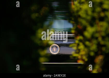 Brdo pri Kranju, Slovénie, le 10 juin 2008 : le sceau de l'Presidenti des États-Unis sur une limousine au château de Brdo pendant le Sommet UE-USA.