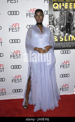 HOLLYWOOD, CA - le 14 novembre : Jodie Turner-Smith, le festival 2019 présenté par Audi - 'Queen & Slim' en première mondiale au théâtre chinois de Grauman à Hollywood, Californie le 14 novembre 2019. /MediaPunch crédit Faye Sadou Banque D'Images