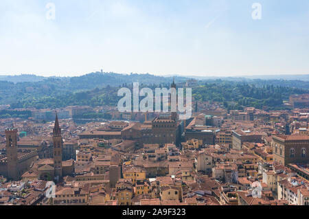 Vue aérienne du centre historique de Florence, Italie Banque D'Images