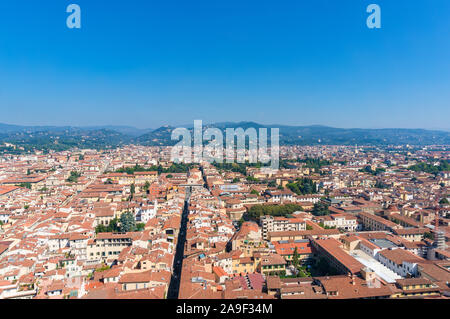 Vue aérienne de la vieille ville d'Europe. Florence, Italie Banque D'Images