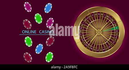 Casino en ligne bannière élégante. vector illustration. Illustration de Vecteur