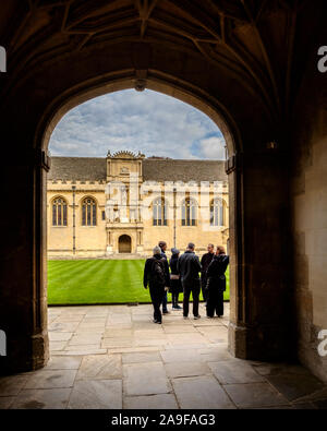 Voir dans le quadrilatère d'Wadham College, Université d'Oxford Banque D'Images