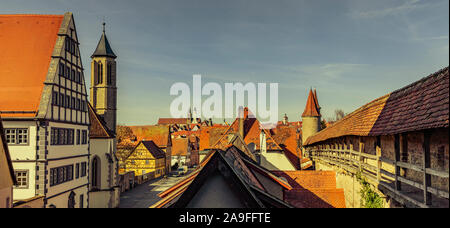 Mur de la ville de Rothenburg ob der Tauber Allemagne Banque D'Images