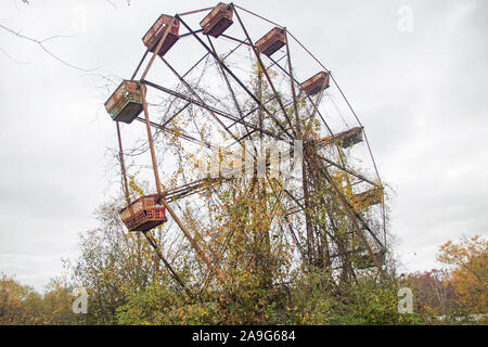 Le parc d'attractions abandonné Shawnee Lake Banque D'Images