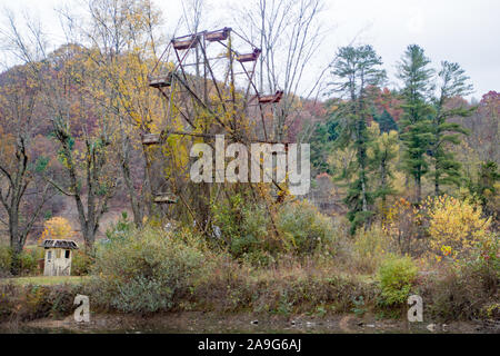 Le parc d'attractions abandonné Shawnee Lake Banque D'Images