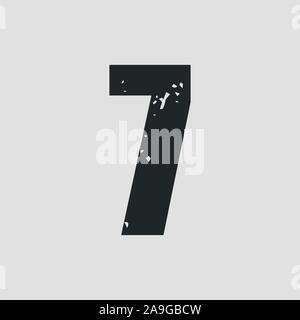 Numéro 7 grunge style design simple. Vector EPS10 Illustration de Vecteur