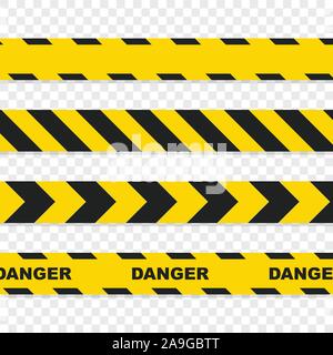 Jeu de bandes de danger isolé sur fond transparent Illustration de Vecteur