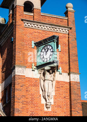 Bibliothèque de Caversham Tour de l'horloge, Caversham Bibliothèque, Caversham, Reading, Berkshire, Angleterre, RU, FR. Banque D'Images