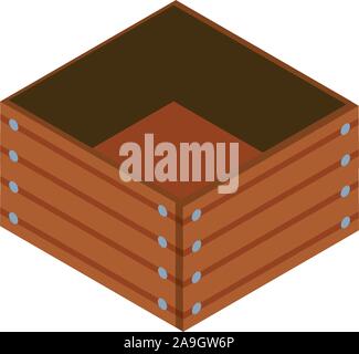 Boîte en bois sur fond blanc vector illustration design Illustration de Vecteur