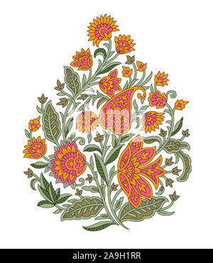 Motif fleurs moghol indien transparent background Banque D'Images
