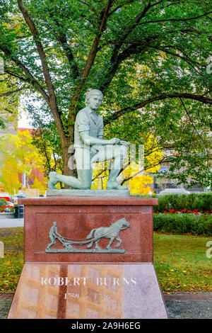 Statue de Robert Burns, Edmonton, Alberta, Canada Banque D'Images