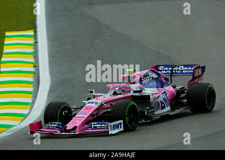 Sao Paulo, Brésil. 15 novembre 2019 ; Autodromo Jose Carlos Pace, Sao Paulo, Brésil ; la formule un Grand Prix du Brésil, pratique Day ; Lance flâner (CDN) Point de course F1 Team RP19 - usage éditorial : Action Crédit Plus Sport Images/Alamy Live News Banque D'Images