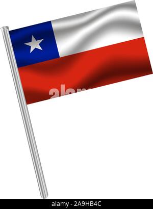 Drapeau national de la République du Chili. Les couleurs d'origine et de proportion. Illustration vectorielle, simplement, en provenance de pays. Illustration de Vecteur