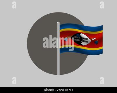 Beau drapeau national du Royaume d'Eswatini, savoir avant que le Swaziland. couleurs d'origine et de proportion. Vector illustration eps10 tout simplement, d'un titre Illustration de Vecteur