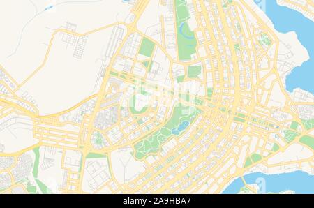 Version imprimable Plan de Brasilia, Brésil. Modèle de carte pour un usage en entreprise. Illustration de Vecteur