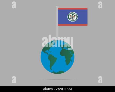 Drapeau national du Belize . couleurs d'origine et de proportion. Illustration vectorielle, simplement, en provenance de pays. Illustration de Vecteur