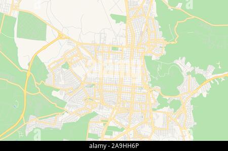 Version imprimable La carte des rues de Salta, Argentine. Modèle de carte pour un usage en entreprise. Illustration de Vecteur