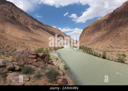 Paysages de la Mongolie, Hovd river Banque D'Images