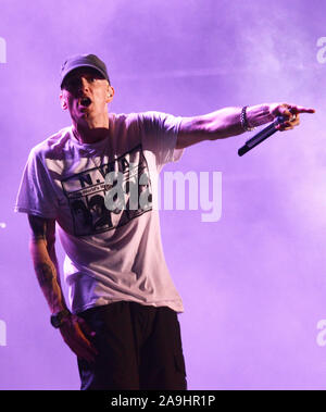 AUSTIN, TX - 11 OCTOBRE : Eminem se produit en concert au cours de l'Austin City Limits Music Festival à Zilker Park le 11 octobre 2014 à Austin, Texas. Photo : imageSPACE/MediaPunch Banque D'Images