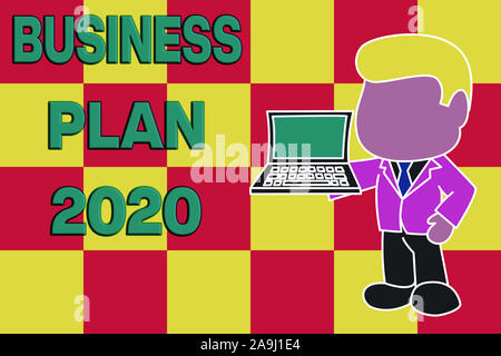 Texte de l'écriture écrit Business Plan 2020. Défi photo conceptuelle des idées d'entreprise et des objectifs pour la nouvelle année d'affaires professionnel permanent tenir Banque D'Images