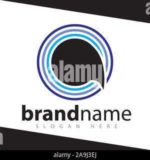 Parler global line logo design modèle de stock Banque D'Images