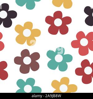 Modèle transparent avec des fleurs. Style scandinave dessiné à la main. Vector Illustration Illustration de Vecteur