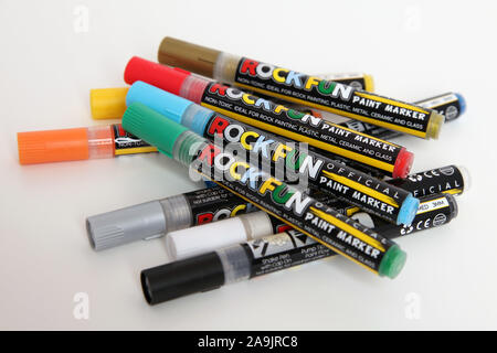 Stylos de peinture RockFun pour la peinture de roche, images officielles de produit, propriété libérée Banque D'Images