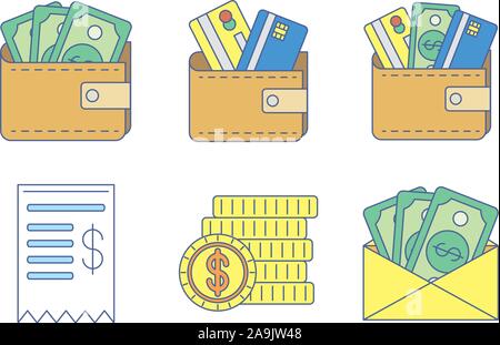 Le jeu de l'échange d'argent icônes Illustration de Vecteur