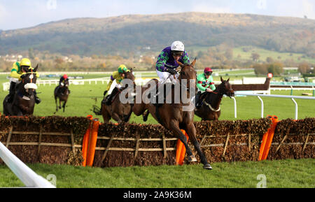 La colline de thym, montée par Richard Johnson, remporte l'épreuve des novices de Ballymore lors de la réunion de novembre à l'hippodrome de Cheltenham, Cheltenham. Banque D'Images