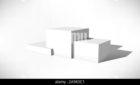 Socle avec les cubes 3D ombre et réaliste dans la chambre Illustration de Vecteur