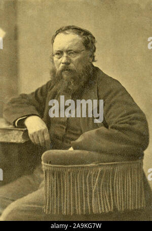 Portrait du philosophe français Pierre-Joseph Proudhon Banque D'Images